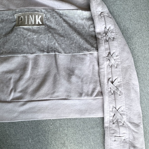 Victoria’s Secret Crop Sweatshirt Sz S Grey/ hint of Purple. Amazing Condition ! - Picture 6 of 7